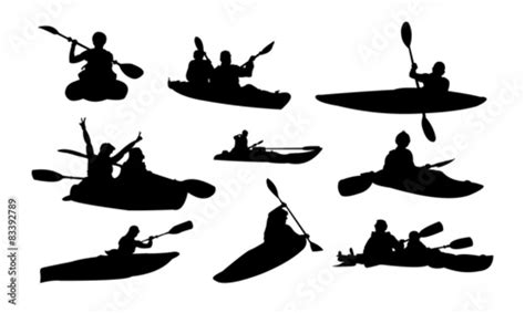 Kayak Paddle Boat Silhouette Stock Image And Royalty Free Vector