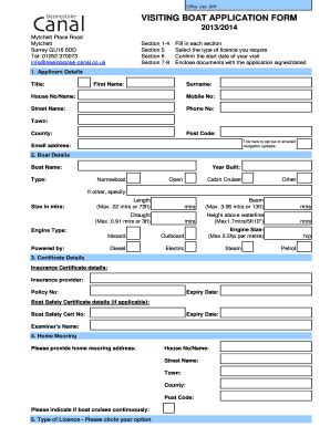 Fillable Online Hants Gov Visiting Boat Application Form Fax Email