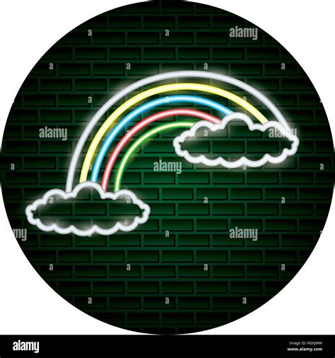 rainbow clouds neon Stock Vector Image & Art - Alamy