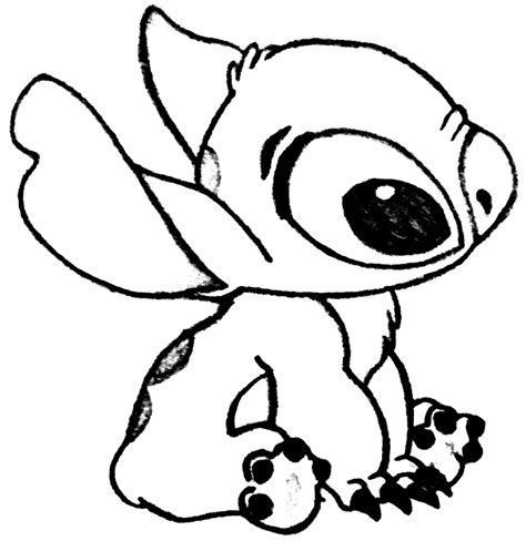 Cute Stitch Smile Coloring Page Turkau