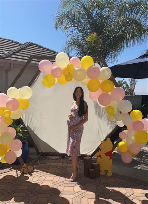 Winnie The Pooh Baby Shower Photo Hexagon Honeycomb Backdrop