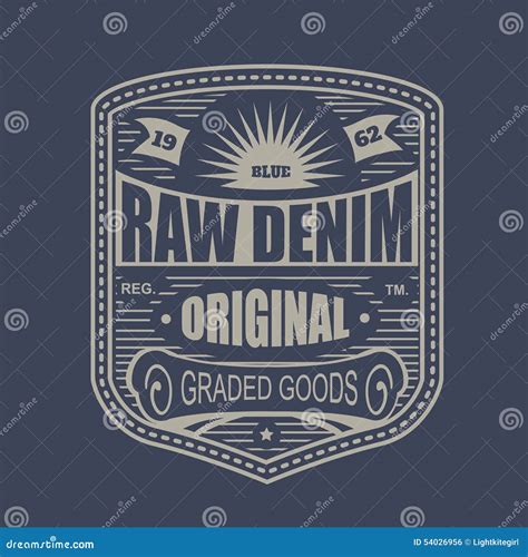 Vintage Denim Typography T Shirt Graphics Stock Illustration