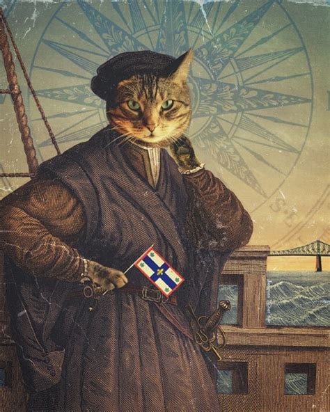 Jacques Cartier Cat Art French Explorer Animal Photography