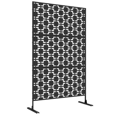 Outsunny Metal Outdoor Privacy Screen Decorative Outdoor Divider With