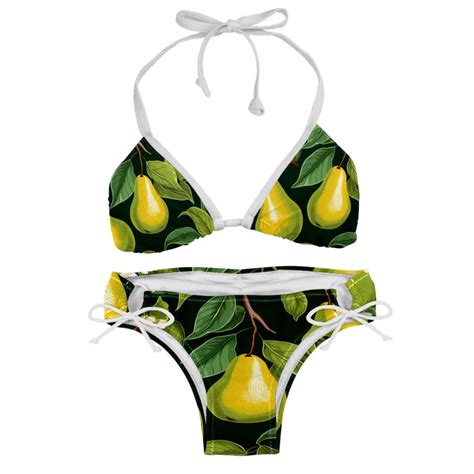 Pear Detachable Sponge Adjustable Strap Bikini Set Two Pack Great For All Scenes One Piece