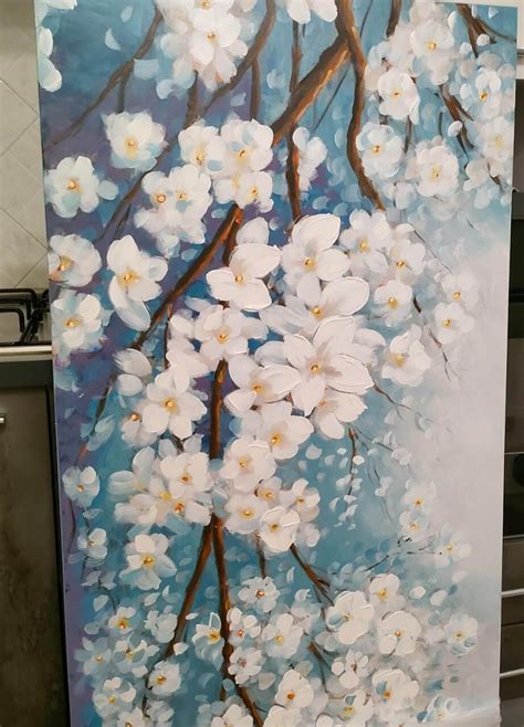 Acrylic Painting Blossoms Tree Bloom Flowers Kunstloft