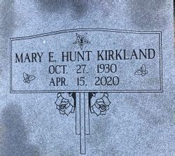 Mary Elizabeth Lib Hunt Kirkland M Morial Find A Grave