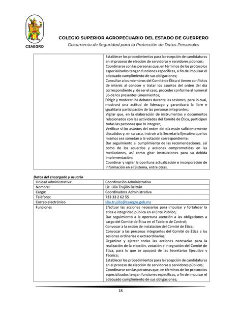 Documento de Seguridad para la Protección de Datos Personales del