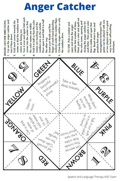 Coping Strategies Fortune Teller Free Printable Free Templates Printable