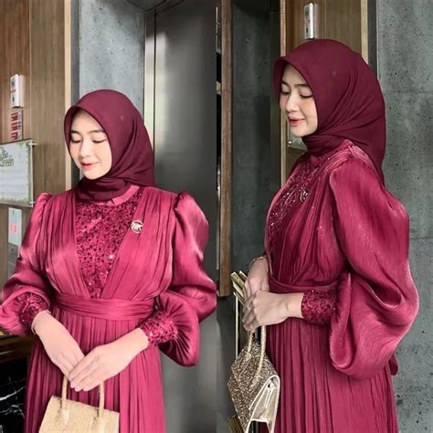 Jual JOVANA DRESS KONDANGAN WANITA MUSLIM BAHAN SHIMER BAJU GAMIS