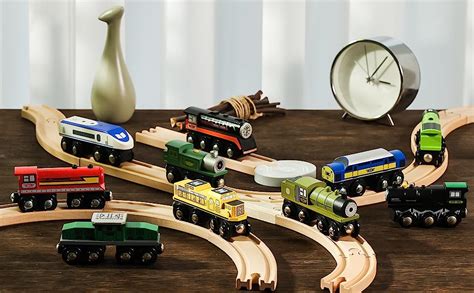 Sainsmart Jr Wooden Train Set Accessories Magnetic Toy Car Set