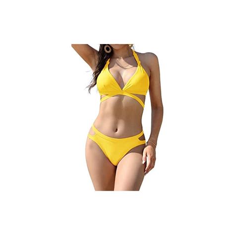 Shekini Donna Bikini Set V Profondo Con Backless Mare Spiaggia Costumi