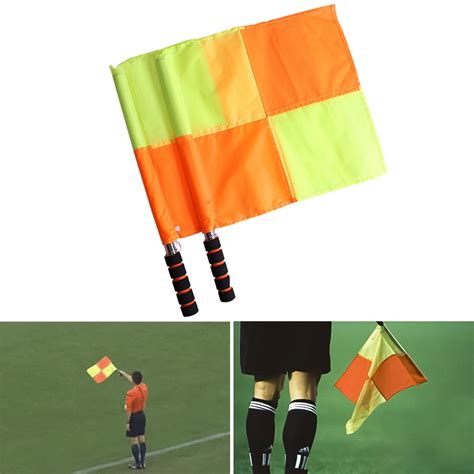 Spring Park 1 Pair Soccer Referee Flag Sports Match Stainless Steel