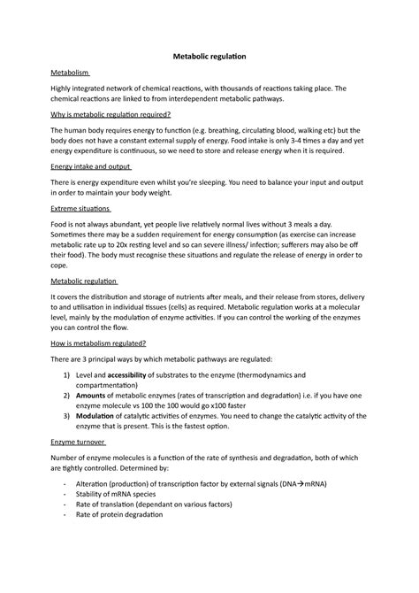Metabolic regulation-2 - The chemical reactions are linked to from