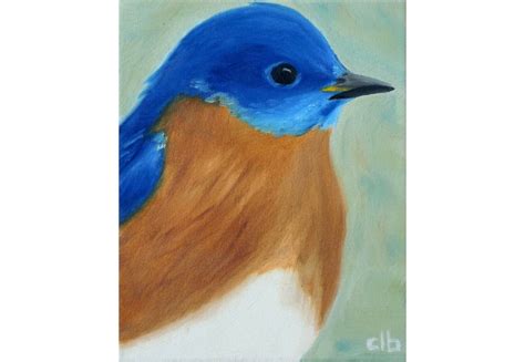 Bluebird Painting 8 x 10 Oil Painting Original Art Bird | Etsy