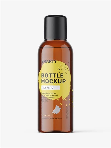 Small Amber Bottle With Round Cap Mockup Smarty Mockups