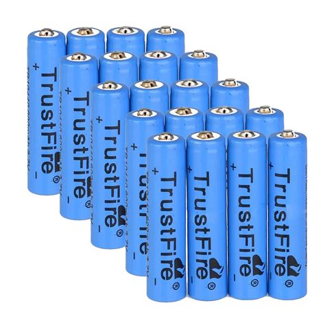 TrustFire 20PCS AAA 10440 600mAh 3.7V Rechargeable Li ion Battery Blue-in Rechargeable Batteries ...