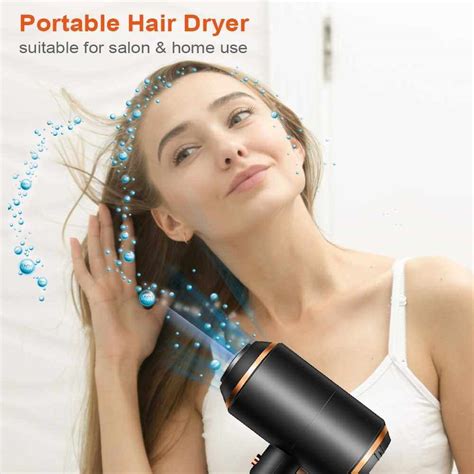 Hair Dryer Speeds Adjustable Blow Dryer Hot Cold Wind With Nozzles Diffusers Portable Hair