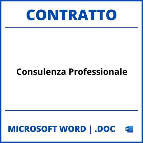 Fac Simile Contratto Di Consulenza Professionale