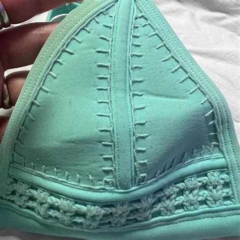 Turquoise Blue Triangl Bikini Set So Pretty Its A Depop