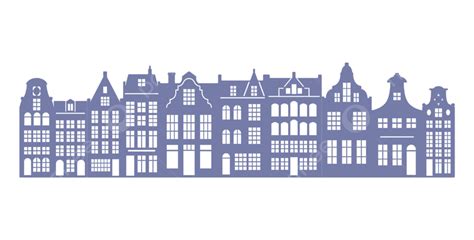 Amsterdam Houses Vector Design Images Silhouette Of A Row Amsterdam