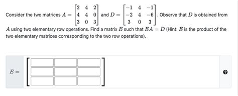 Solved 2 4 27 1 4 1 Consider The Two Matrices A 4 4 0 Chegg