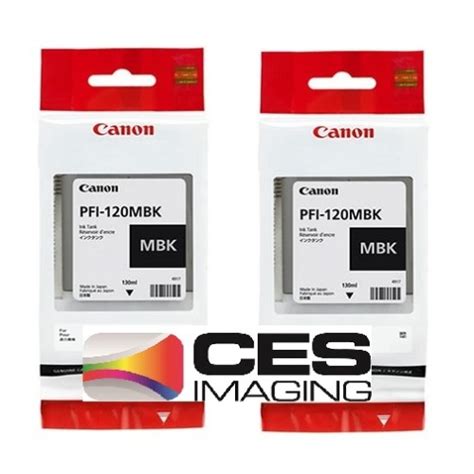 PFI 120MBK Canon Pigment Matte Black Ink Tanks 130ml 2 Pack 2884C001AA