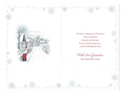 Grandson Christmas Card ~ Wonderful Grandson Merry Christmas ~ Festive Design - With Love Gifts ...