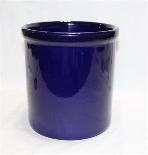 Vintage Kitchen Cobalt Blue Utensil Crock 7 Inches Tall Ebay