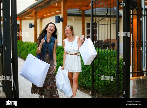 Two Woman Shopping Stock Photo Alamy