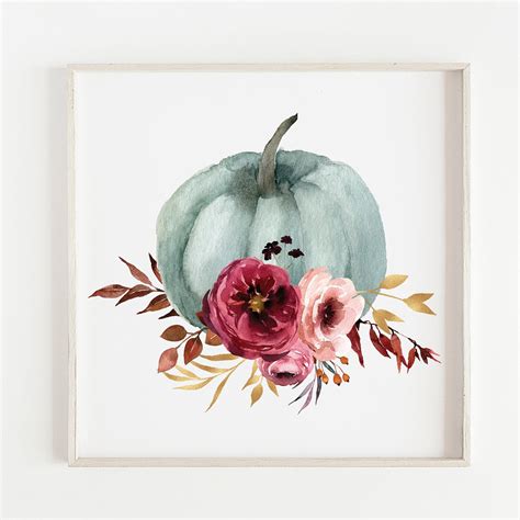 Pumpkin Print Watercolor Pumpkin Printable Pumpkin - Etsy