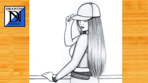 How To Draw A Girl Wearing Cap Easy Pencil Sketch For Beginners