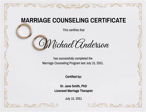 Free Printable Marriage Certificate To Customize Online