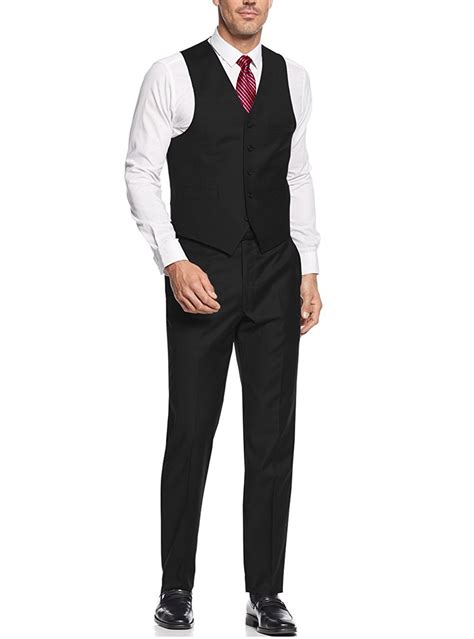 Mens Black 3 Button Vested 3 Piece Suits By Salvatore Exte Fashion Suit Outlet