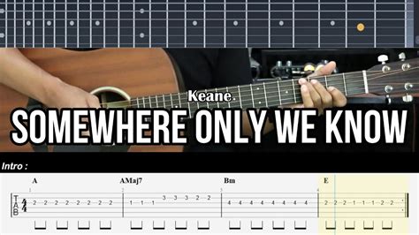 Somewhere Only We Know - Keane | EASY Guitar Tutorial TAB - Guitar Lessons - YouTube