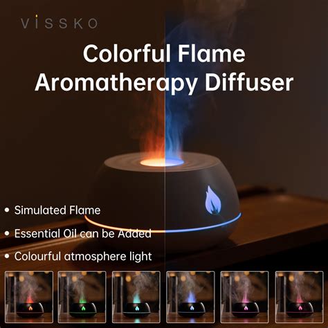 Ml D Simulated Flame Aroma Diffuser Ultrasonic Smart Cool Mist