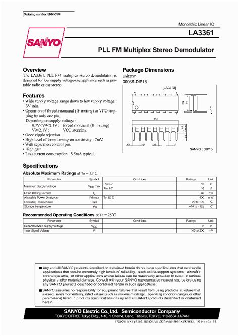 LA3361_181135.PDF Datasheet Download --- IC-ON-LINE