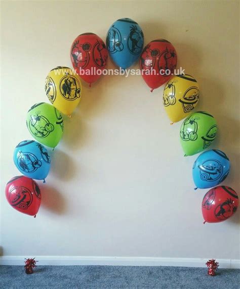 Avengers Themed Balloon Arch For A Childs Birthday Party