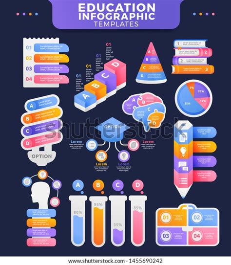 Education Infographic Templates Colorful Infographic Templates Stock ...