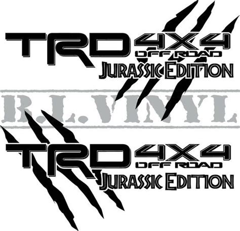 Jurassic Edition Trd 4x4 Off Road Decal Sets Etsy Trd Car Sticker