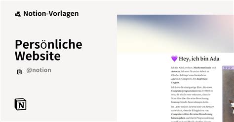 Pers Nliche Website Vorlage Von Notion Notion Marketplace