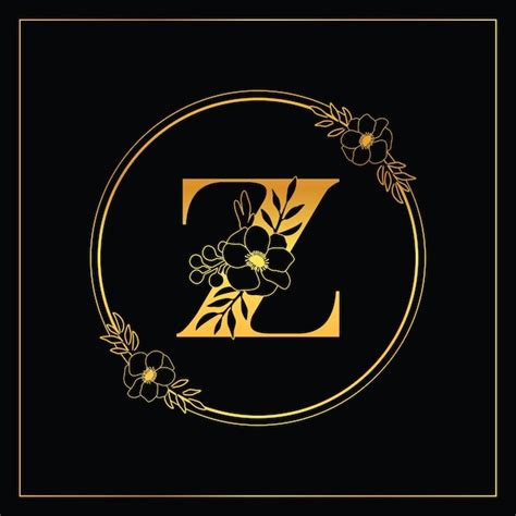 Logotipo De Letra Floral De Lujo Dorado Z Vector Premium