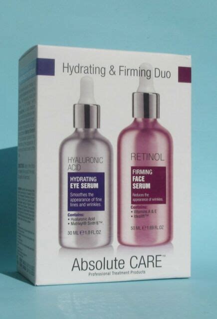 Absolute CARE 2pc Retinol Face Serum 1 69 Oz Hyaluronic Eye Serum 1oz