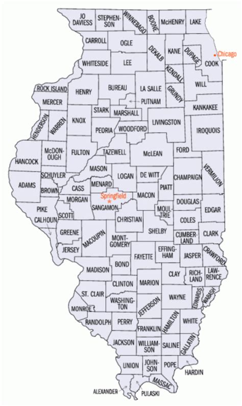 Illinois County Map | Lost Dogs Illinois