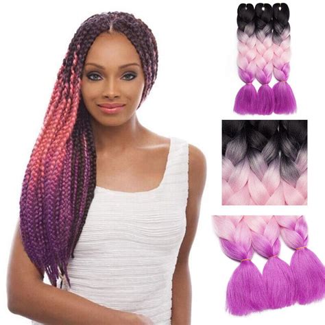 24 Long Jumbo Braiding Hair Extensions Box Braids Afro Twist Ombre Festival Diy Ebay