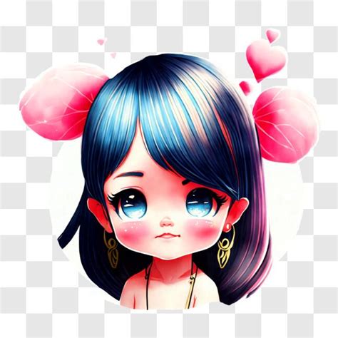 Download Cartoon Girl with Blue Eyes and Pink Hair PNGs Online ...