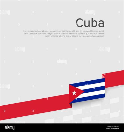 Cuba Flag Background State Cuban Patriotic Banner Cover Ribbon Color