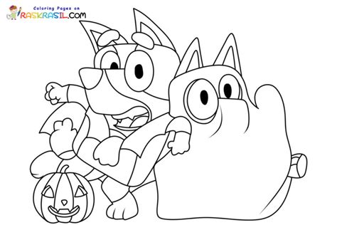 Bluey Halloween Coloring Pages