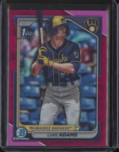 2024 Bowman Chrome LUKE ADAMS RC 1st Prospect Fuchsia Refractor 199