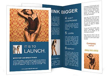 Luxury Model In Black Lingerie Brochure Template Design ID 0000016238 SmileTemplates